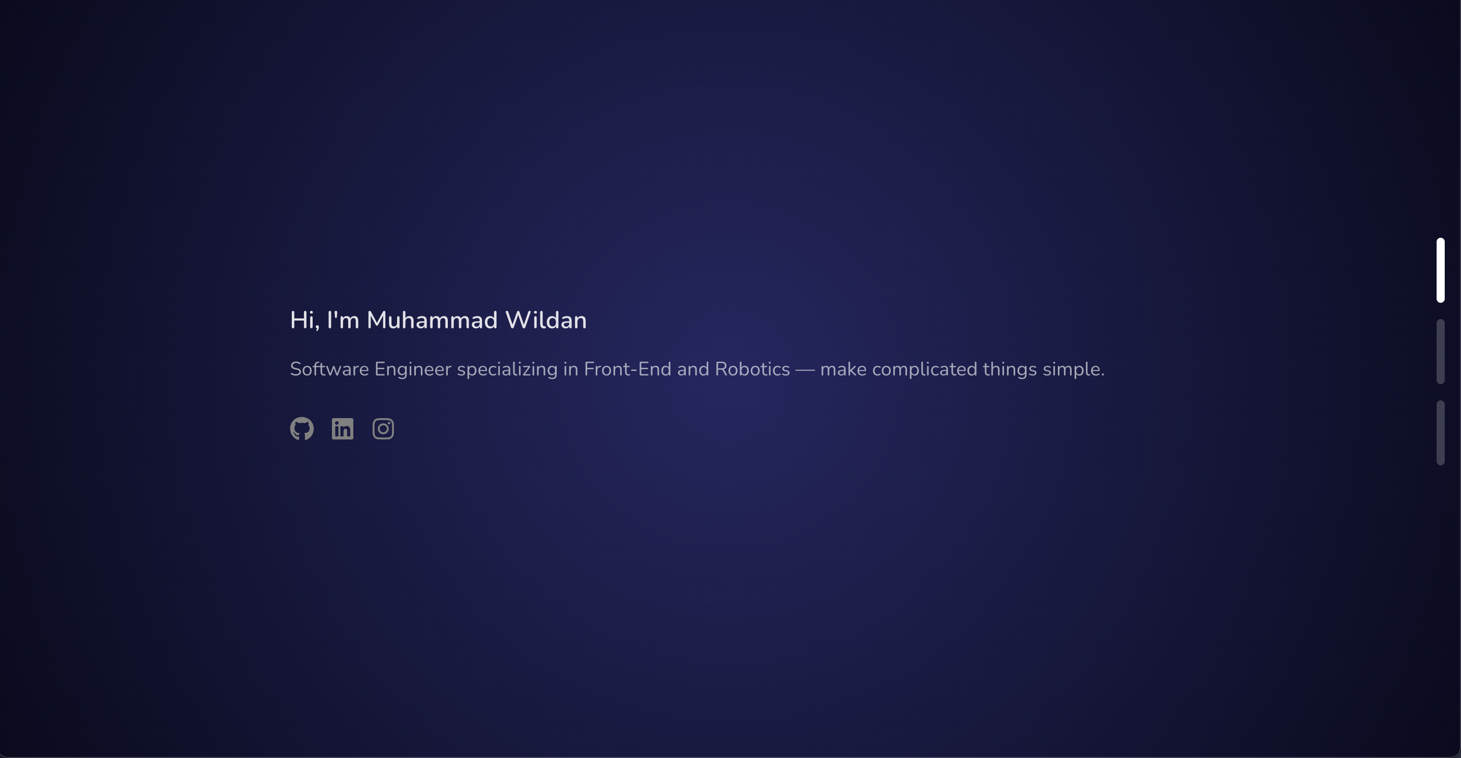Screenshot of GitHub Pages Portfolio v1 - First portfolio website with fullpage.js-style navigation